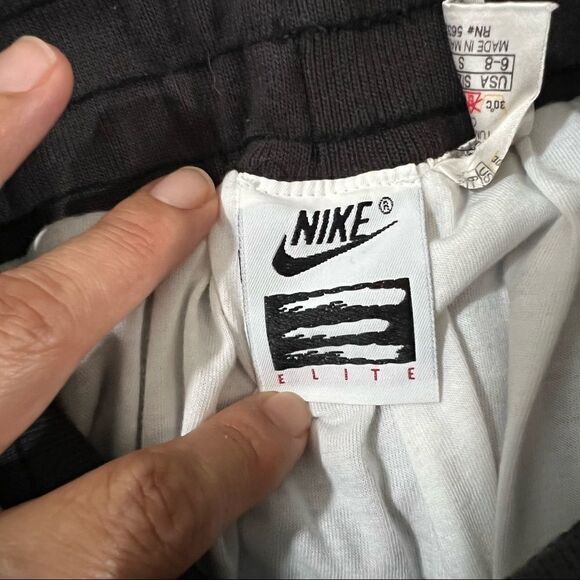 Nike Elite Pants Vtg 90s Sports Black Stretch Waist Shimmering Size Small - Picture 10 of 12